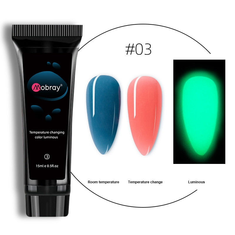 3in1 Glow-in-dark Poly Gel for Nail Extension