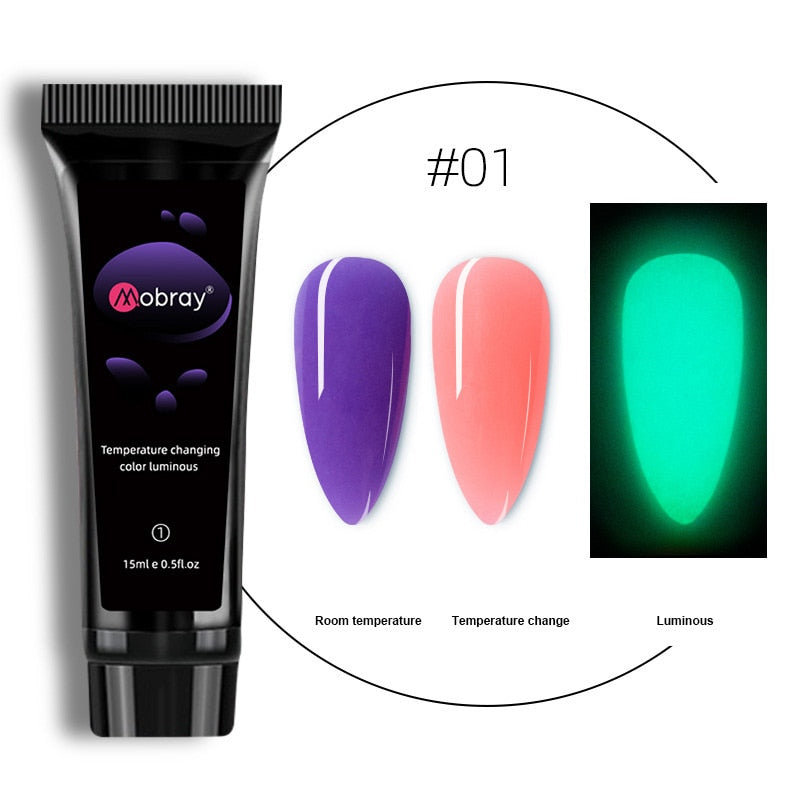 3in1 Glow-in-dark Poly Gel for Nail Extension