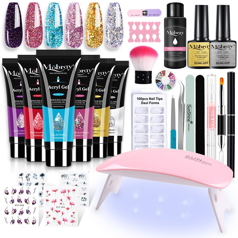 Professional kit 2 PolyGel set for nail extensions