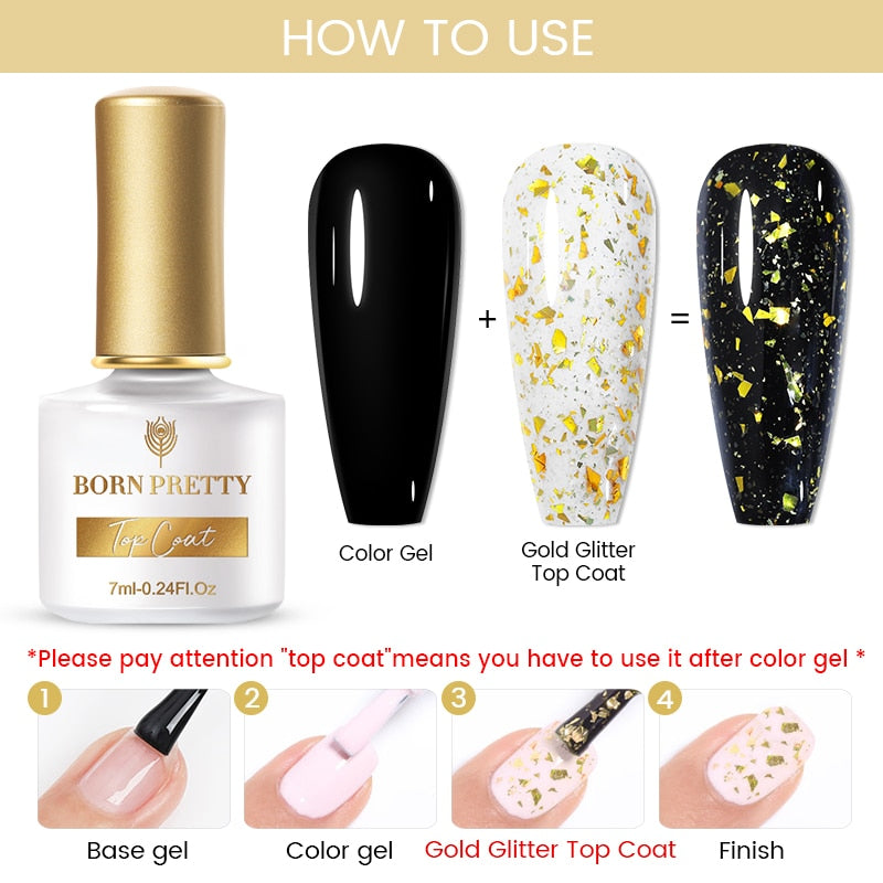 BORN PRETTY 7ML Glitter Top Coat